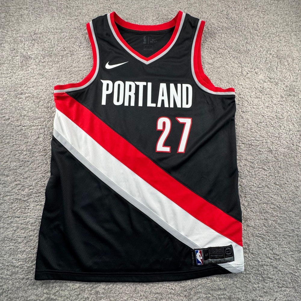 Nike NBA Portland Trail Blazers Jusuf Nurkic 27 Jersey Men's Size 48 Black Red‎